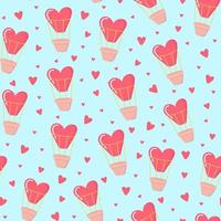 Seamless pattern for valentine's day with balloons vector