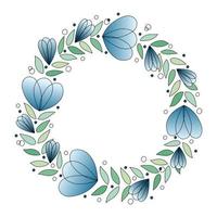 Set of wreaths with cute variegated flowers vector