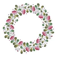 Set of wreaths with cute variegated flowers vector