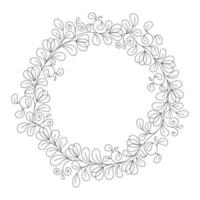 Set of wreaths with cute variegated flowers vector
