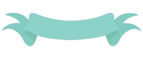 Blue flat vector ribbon banner isolated on white background. Easy to change color.