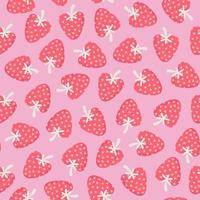 Seamless pattern for valentine's day with strawberries-hearts vector