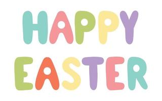 doodle flat clipart easter lettering. Easy to change color. vector