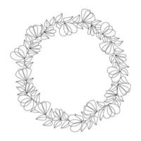 Set of wreaths with cute variegated flowers vector