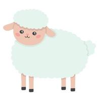 doodle flat clipart cute little sheep vector