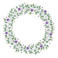 Set of wreaths with cute variegated flowers vector