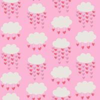 Seamless pattern for valentine's day with cute clouds vector