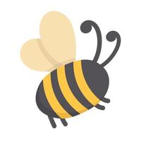 imágenes prediseñadas de garabatos. linda abeja de dibujos animados. Todos los objetos están repintados. vector