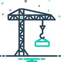 icono de mezcla para la construcción de grúas vector