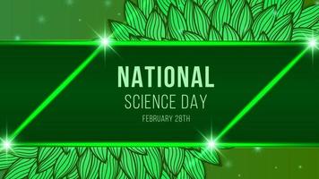 Vector illustration on green background for World Science Day. Science Day design with modern, shinny and technology background.