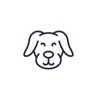 dog, puppy line icon on white vector