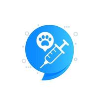 dog vaccination icon with a vaccine vector