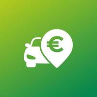 icono de concesionario de coches con euro vector