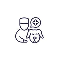 veterinarian line icon with a dog vector