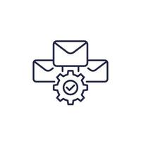 icono de línea de automatización de correo electrónico, vector