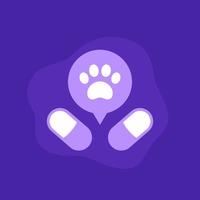 pills for pets, dogs vector icon