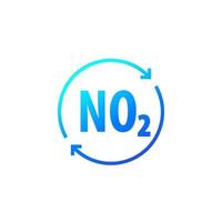 NO2, nitrogen dioxide icon with arrows vector