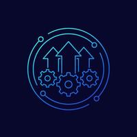 Operational excellence, efficient production icon, line vector