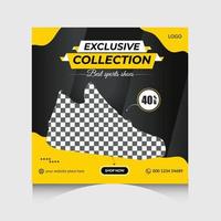 Exclusive collection arrival men shoes social media post design vector