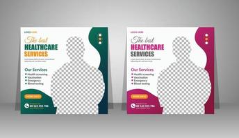 Medical healthcare Social Media Template Design vector