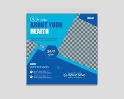 Medical social media post template, health care banner for social media, Medical flyer template vector