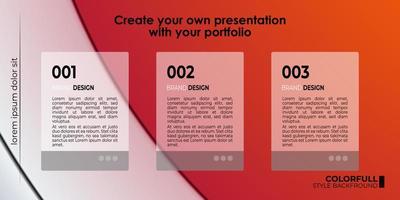 vector template editable menu presentation portfolio gradient style for Picelist, landing page, website, elearning, education, menu