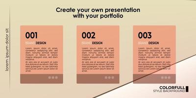 vector template editable menu presentation portfolio gradient style for Picelist, landing page, website, elearning, education, menu