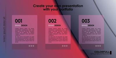 vector template editable menu presentation portfolio gradient style for Picelist, landing page, website, elearning, education, menu