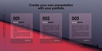 vector template editable menu presentation portfolio gradient style for Picelist, landing page, website, elearning, education, menu