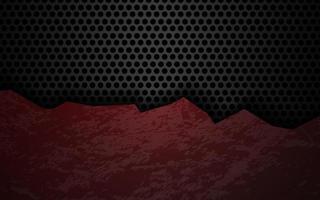 Abstract crack metal background with carbon black and red color vector