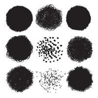 Vector collection of black paint ink strokes splatter brush lines fine texture art design elements noise effect dots bubbles Vector illustration Isolated on white background