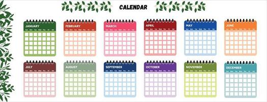 Colorful Year Calendar vector