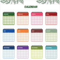 Colorful Year Calendar vector