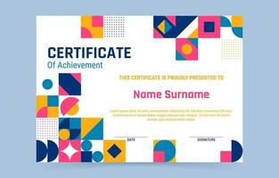 certificado plano moderno vector