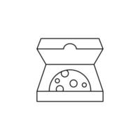 pizza box icon. outline icon vector