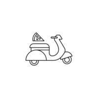 food delivery with motorcycle icon. outline icon vector