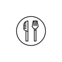 spoon and fork icon. outline icon vector