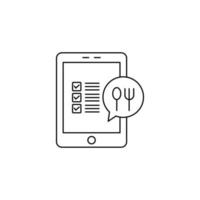 food menu icon. outline icon vector