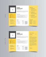 Landscape Resume or CV and Cover Letter Template vector