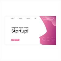 Homepage website design for startup vector