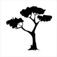 estilo de arte de línea de árbol vector