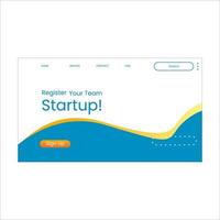 Homepage website design for startup vector