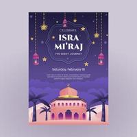 concepto de cartel de isra mi'raj vector