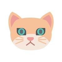 cat head icon, flat icon vector illustration isolated on white background. for the theme of animals, pets and others