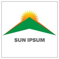 logo mountain with sun vector