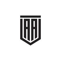AA Logo monogram with emblem shield design isolated background vector