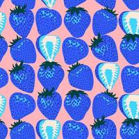 Vector seamless pattern with strawberries . Flat illustration