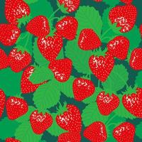 Vector seamless pattern with strawberries . Flat illustration