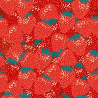 Vector seamless pattern with strawberries . Flat illustration