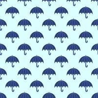 Vivid seamless repeating pattern of umbrella on blue background for wallpapers, textile, fabric and other surfaces vector